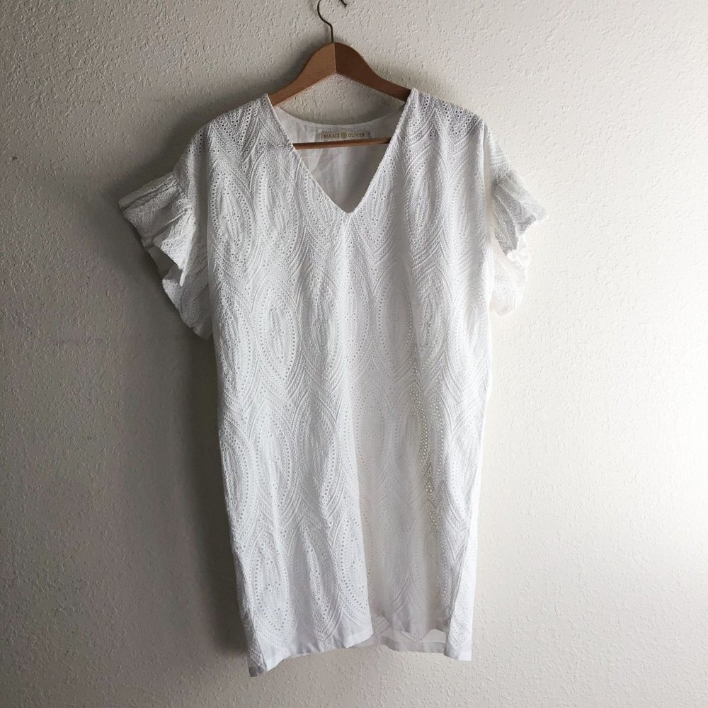 Marie Oliver White Dress Size Large